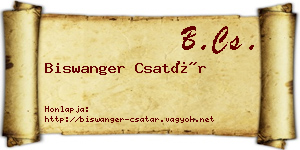 Biswanger Csatár névjegykártya